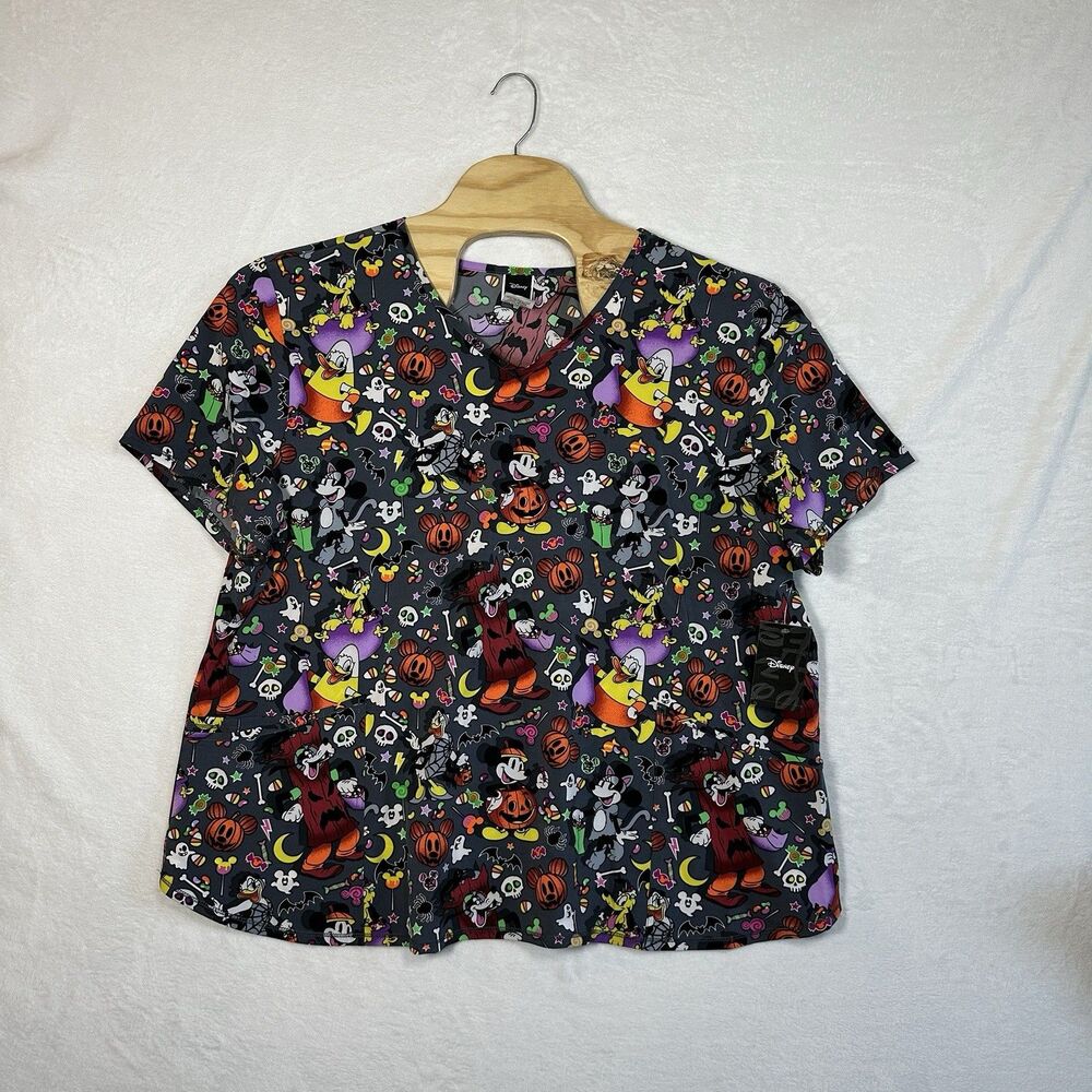 Disney Mickey &‎ Friends Halloween Women’s 3XL Scrub Top NWT